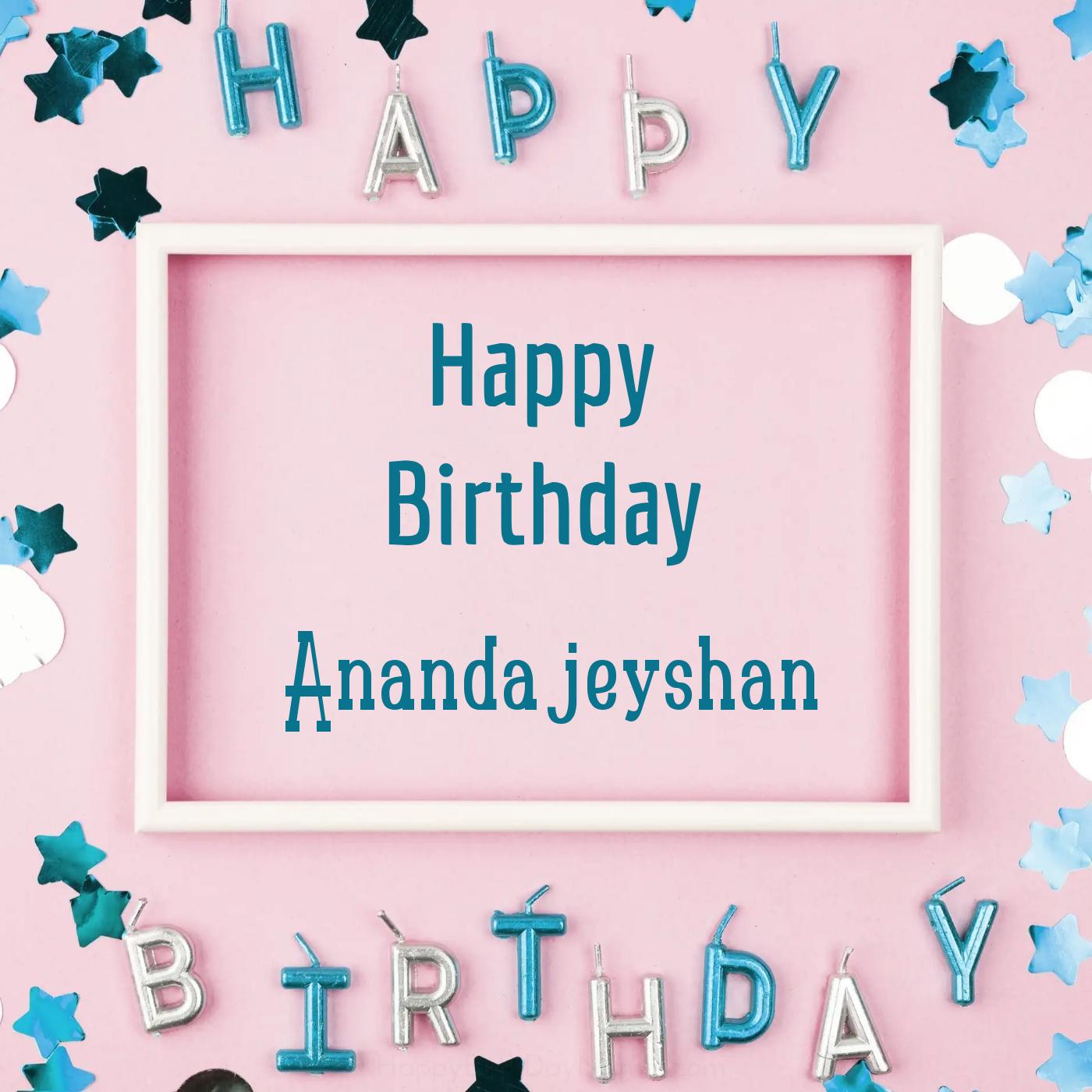 Happy Birthday Ananda jeyshan Pink Frame Card
